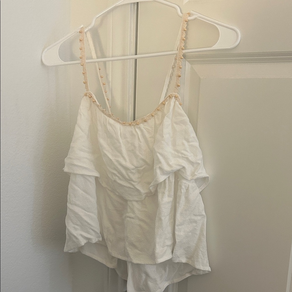 Elegant White Ruffle Top